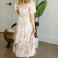 Detailed Smocked Bodice Tiered Midi Dress Dresses