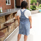 Distressed Classic Denim Overall Dress Dresses
