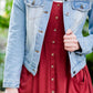 Modest women's light denim jean jacket