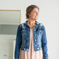 Distressed Denim Jean Jacket Shirt Risen