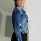 Distressed Denim Jean Jacket Shirt Risen