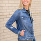 Distressed Wash Denim Jean Jacket Tops