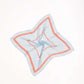 blue and orange floral head bandana
