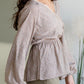 Ditsy Floral Snap Front Peplum Top Shirt Tea N Rose