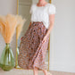 Ditsy Print Button Front Pleated Midi Skirt Skirts Hayden Los Angeles