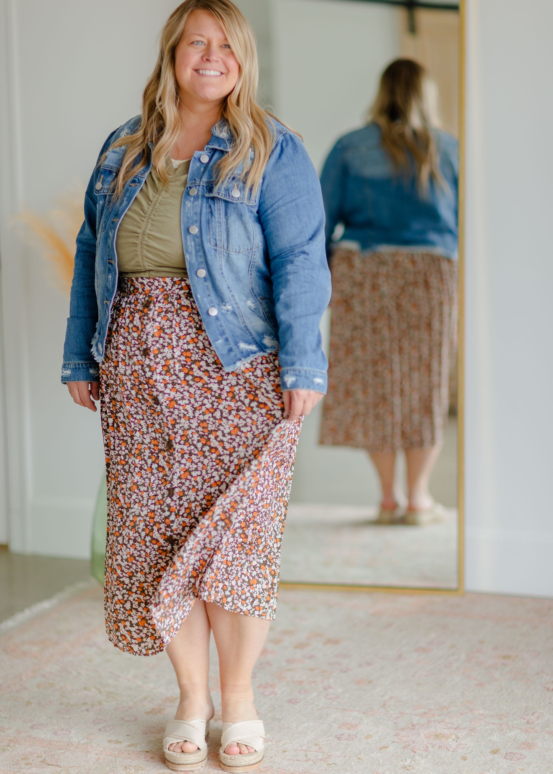 Pleated Skirt Button Front Midi Skirt Outfit Pleated Skirt Tesco