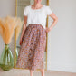 Ditsy Print Button Front Pleated Midi Skirt Skirts Hayden Los Angeles