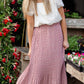 Ditsy Print Pleated Midi Skirt Skirts Tea N Rose