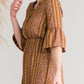 Ditsy Print Trumpet Sleeve Maxi Dress - FINAL SALE Dresses