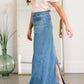 Donna Light Wash Long Denim Skirt Inherit Co.