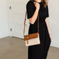 DOORBUSTER - Beige Herringbone Foldover Clutch with Strap - FINAL SALE Accessories