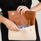 DOORBUSTER - Beige Herringbone Foldover Clutch with Strap - FINAL SALE Accessories
