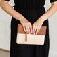 DOORBUSTER - Beige Herringbone Foldover Clutch with Strap - FINAL SALE Accessories