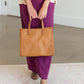 DOORBUSTER - Contrast Trimmed Structured Brown Tote - FINAL SALE Accessories