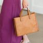DOORBUSTER - Contrast Trimmed Structured Brown Tote - FINAL SALE Accessories