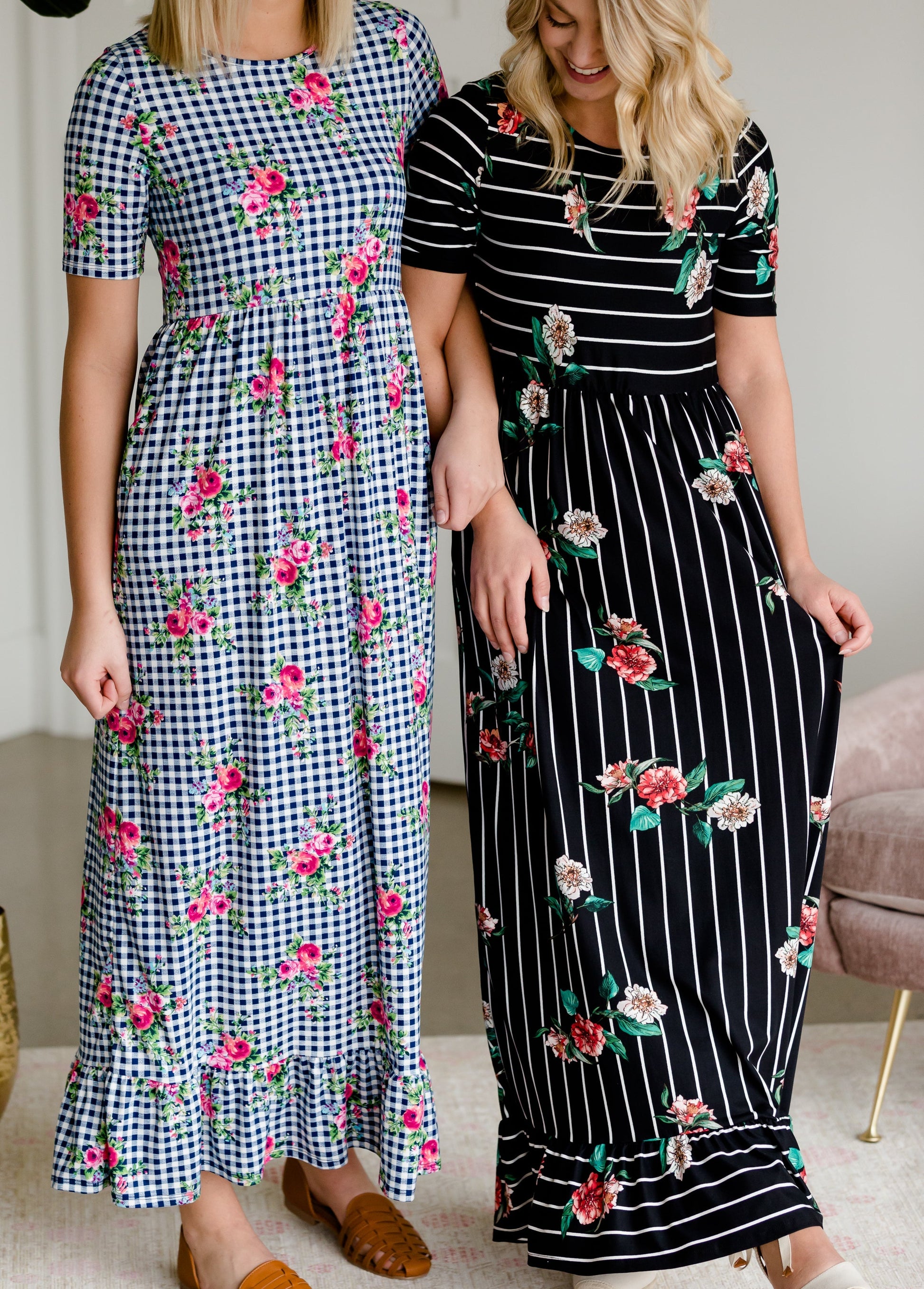 Dorothy Gingham Floral Maxi Dress - FINAL SALE Dresses
