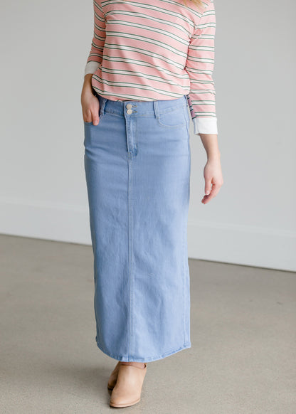 Double Button Straight Denim Skirt - FINAL SALE Skirts