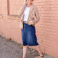 Double Front Pocket Knit Blazer Tops