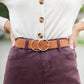 Double Ring Buckle Belt Accessories Anzell Tan