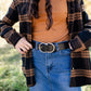 Double Ring Buckle Vegan Leather Belt -FINAL SALE Accessories Apple Accessories