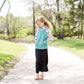 teal and floral doublehood girls sweatshirt