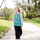 teal and floral doublehood girls sweatshirt