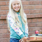 teal and floral doublehood girls sweatshirt