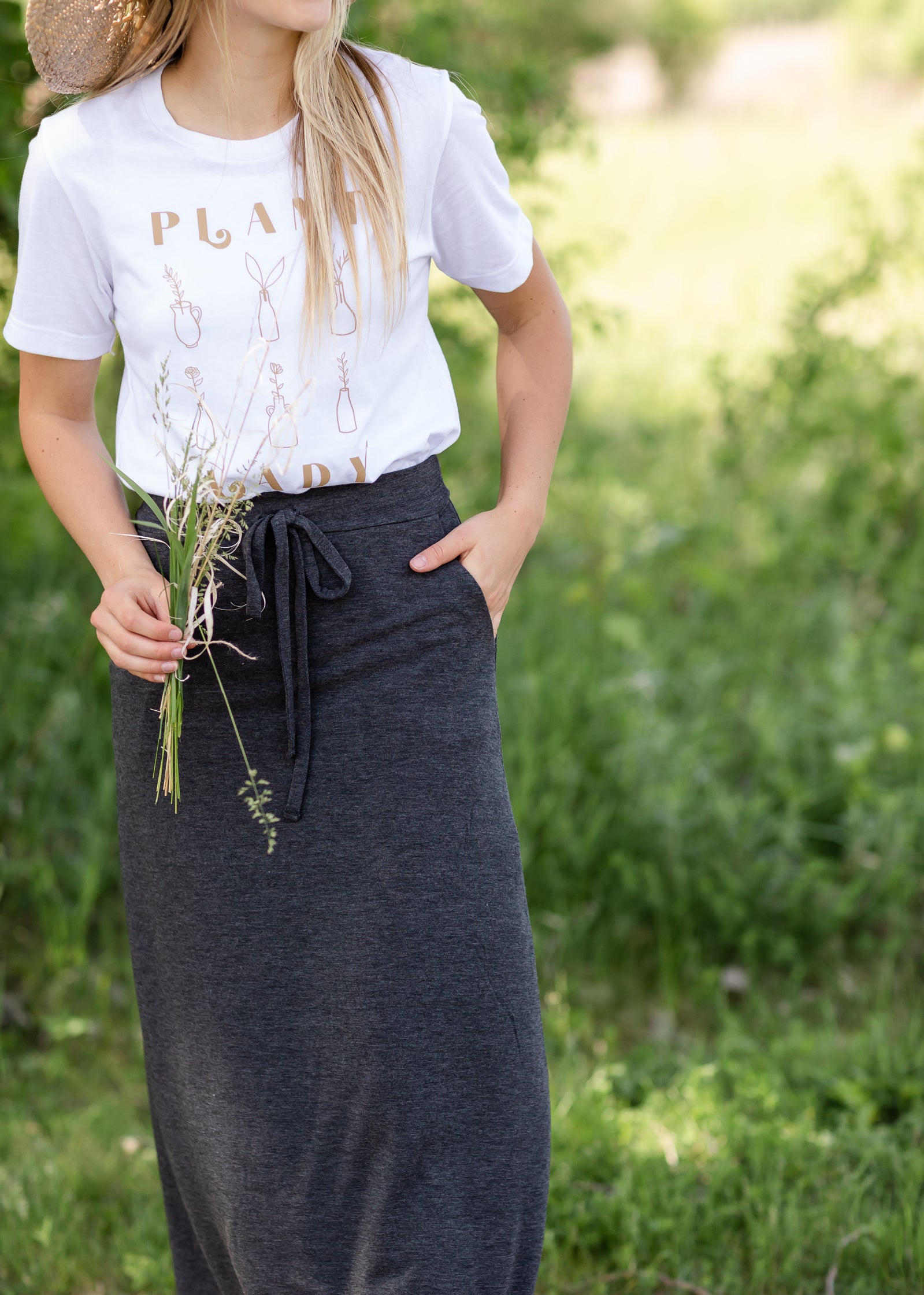 Drawstring Knit Maxi Skirt - FINAL SALE Skirts