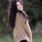 Drawstring Striped Cowl Neck Long Sleeve Top Tops Staccato