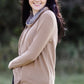 Drawstring Striped Cowl Neck Long Sleeve Top Tops Staccato