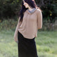 Drawstring Striped Cowl Neck Long Sleeve Top Tops Staccato