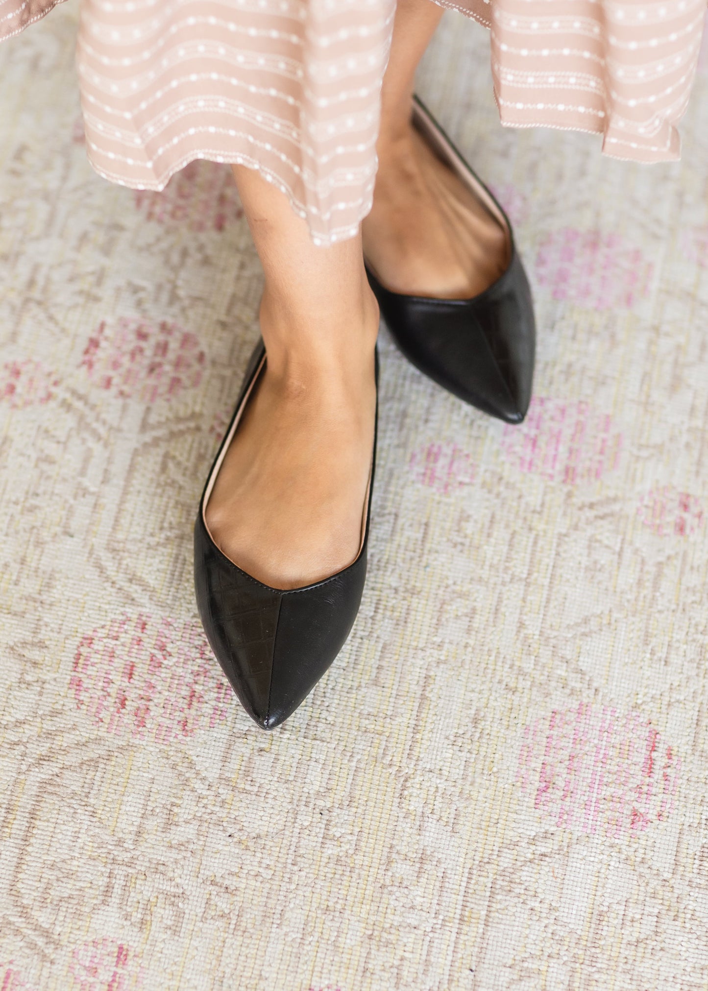 Duo Print Black Pointed Flat - FINAL SALE Shoes