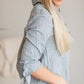 Dusty Blue Button Up Top - FINAL SALE Tops