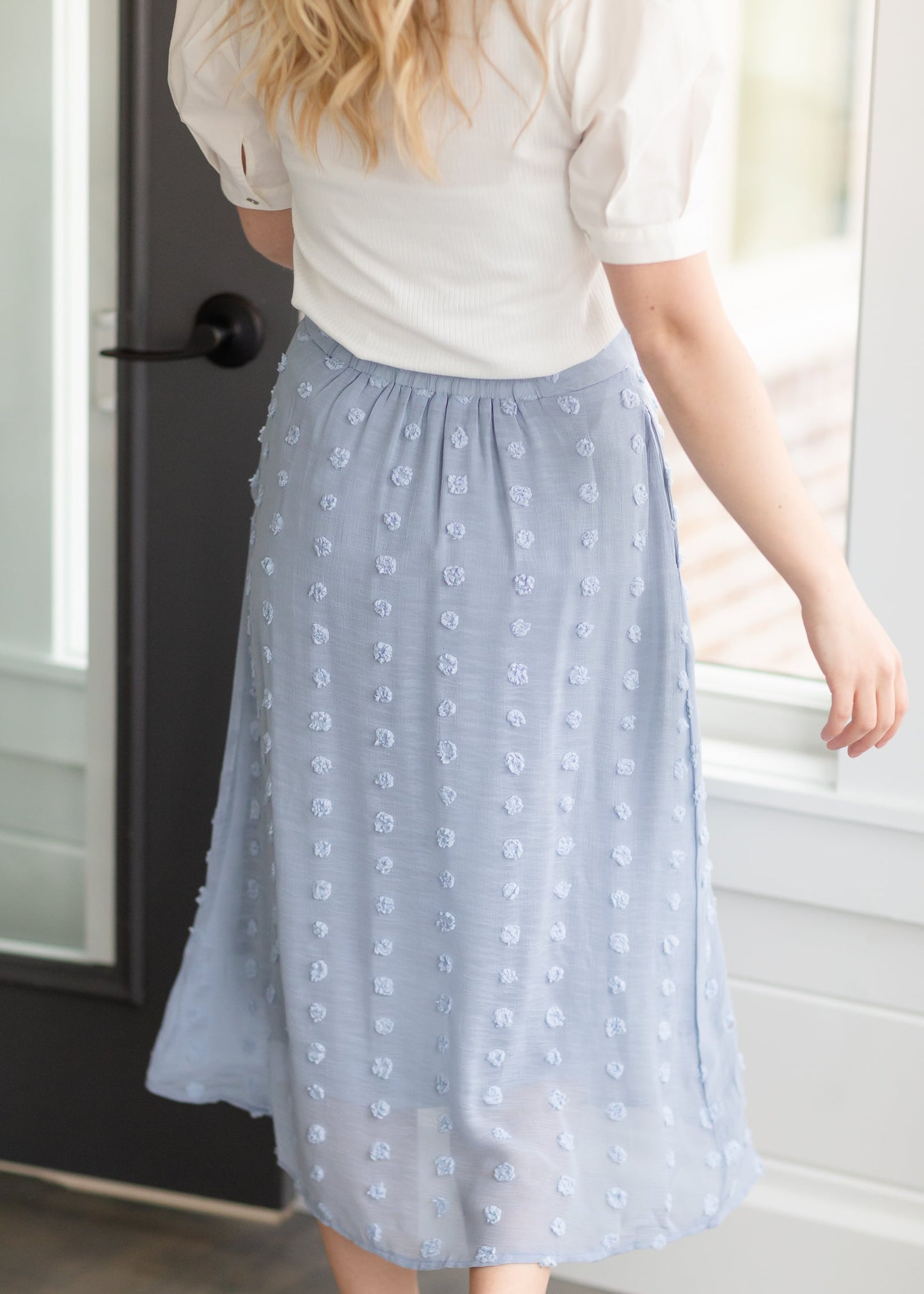 Dusty Blue Chiffon Midi Skirt - FINAL SALE Skirts