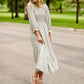 Dusty Olive Smocked Bodice Midi Dress Dresses