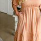 Dusty Peach Tiered Knit Midi Dress Dresses