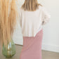 Dusty Rose Ribbed Sweater Midi Skirt Skirts Tea & Rose