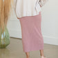 Dusty Rose Ribbed Sweater Midi Skirt Skirts Tea & Rose