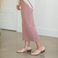 Dusty Rose Ribbed Sweater Midi Skirt Skirts Tea & Rose