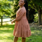 Dusty Rust Pillow Sleeve Midi Dress Dresses Tres Bien