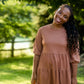 Dusty Rust Pillow Sleeve Midi Dress Dresses Tres Bien