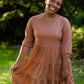 Dusty Rust Pillow Sleeve Midi Dress Dresses Tres Bien