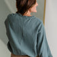 Dusty Sage Cinched Waist Dolman Sleeve Top Shirt VOY