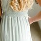 Dusty Sage V-Neck Ruffled Hem Midi Dress Dresses