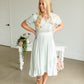 Dusty Sage V-Neck Ruffled Hem Midi Dress Dresses