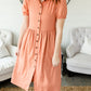 Dusty Salmon Button Front Dress - FINAL SALE Dresses
