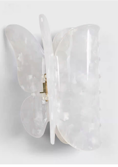 Eco-Friendly Claw Clip - White Butterfly Accessories Kitsch