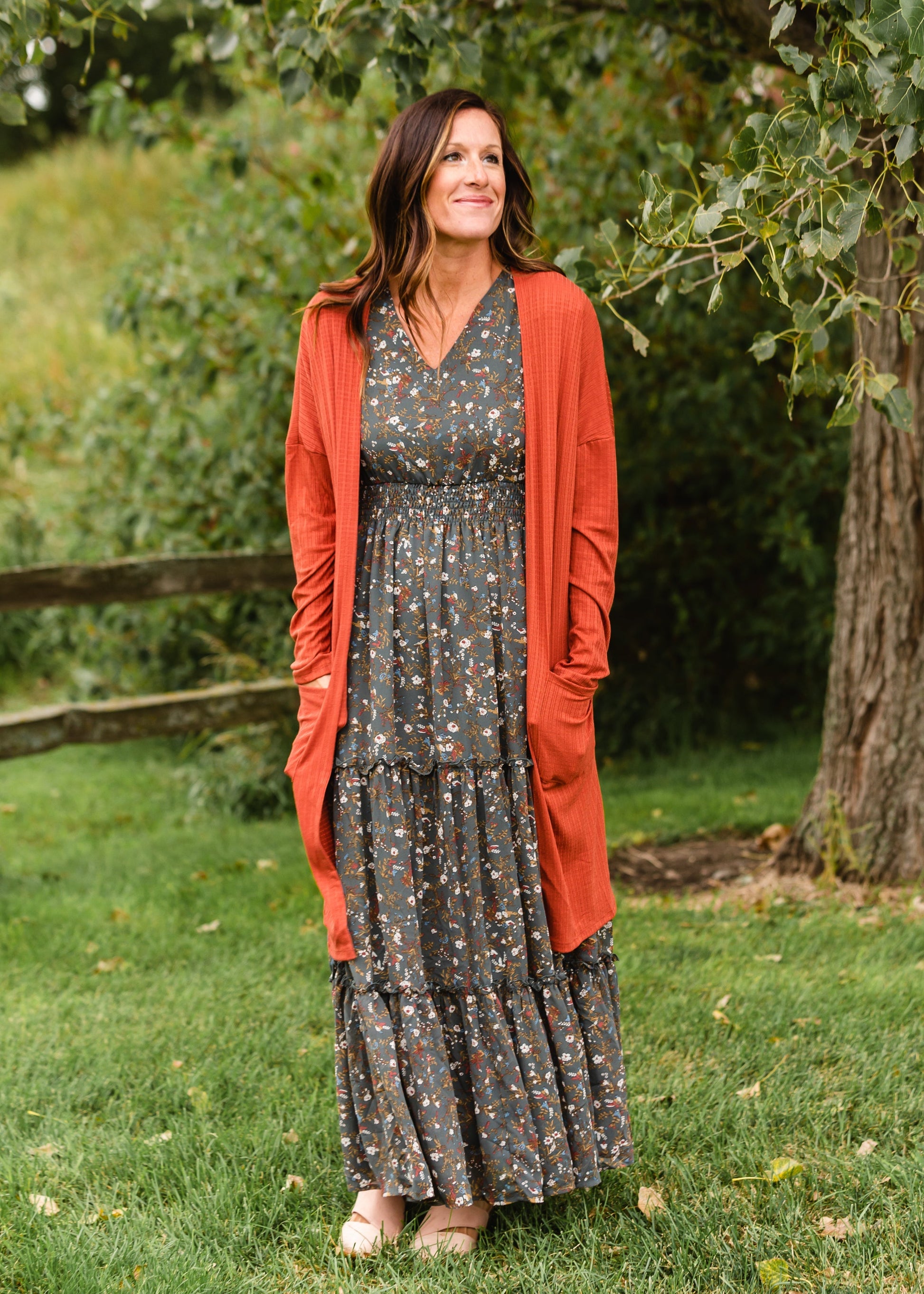 Eden Sage Floral Ruffle Sleeve Maxi Dress - FINAL SALE Dresses