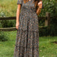 Eden Sage Floral Ruffle Sleeve Maxi Dress - FINAL SALE Dresses