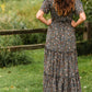 Eden Sage Floral Ruffle Sleeve Maxi Dress - FINAL SALE Dresses